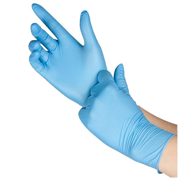 Nitrilhandsker Bl Pudderfri 100 stk. <br>