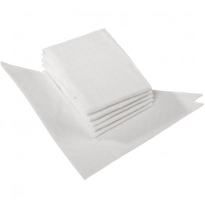 Nappy Stofbleer Hvid 70x70 cm